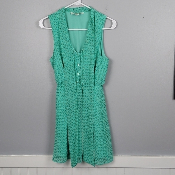 Forever 21 Green Front Tie Mini Dress, size L - Picture 1 of 5